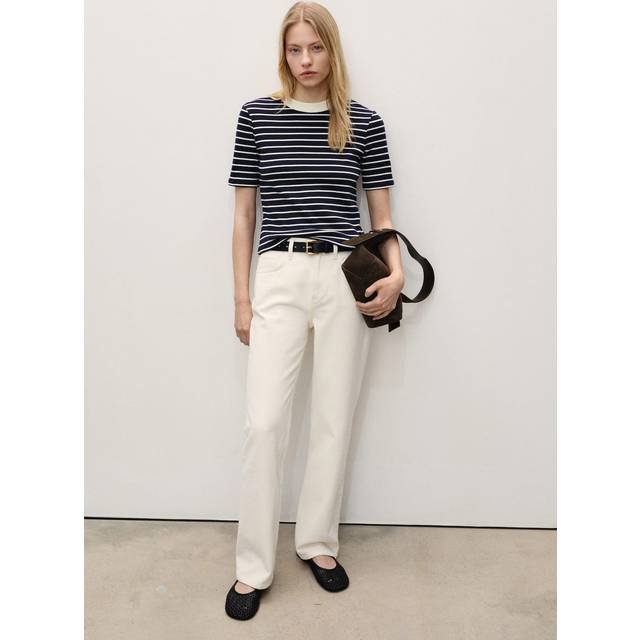 Mango Matilda Straight Jeans, Cream