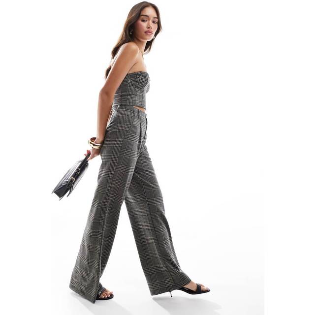 ASOS DESIGN – Rutiga, vida byxor, del av set-Flera