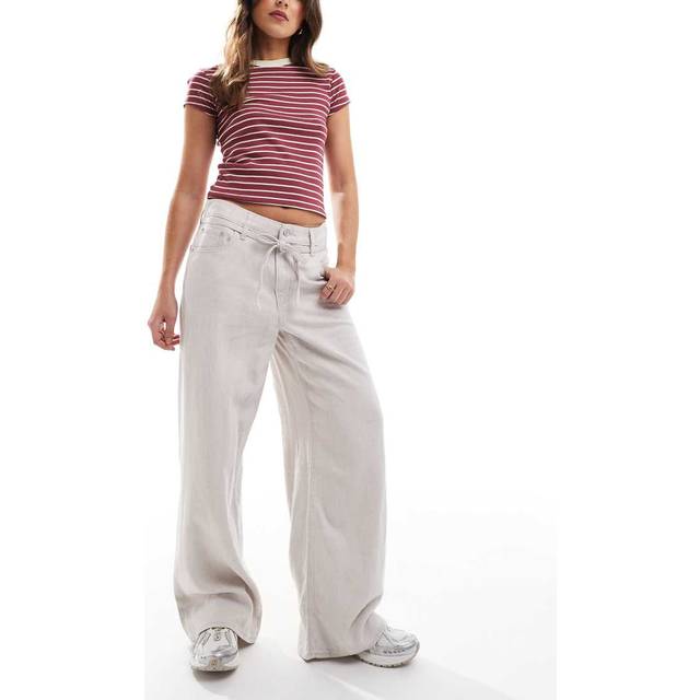 XL Straight Jeans - Crystal Grey Linen - W27 L31