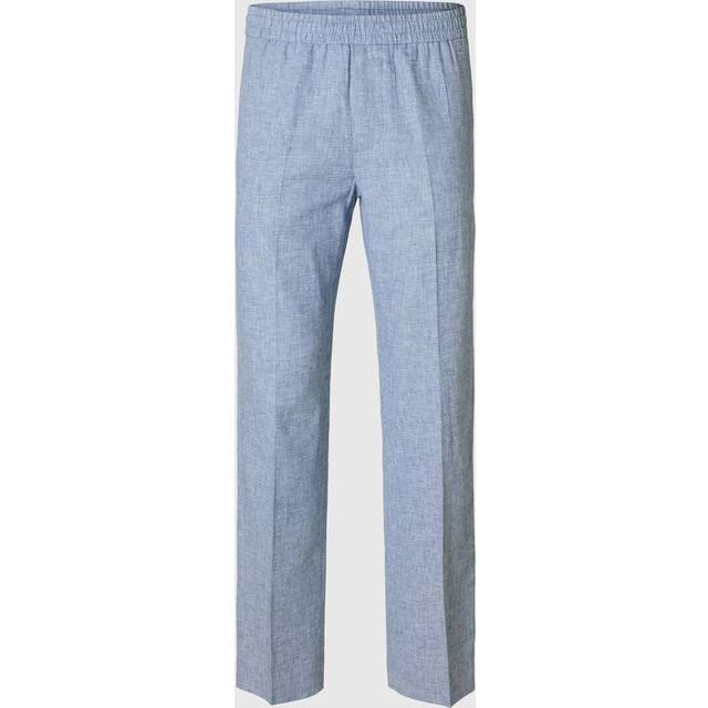 Selected Malik Regular Fit Cotton & Linen Blend Suit Trousers