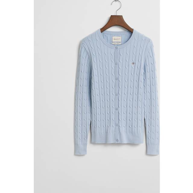 Gant Stretch Cotton Cable Cardigan Dam Koftor & Cardigans Stl. M - Från Magasin - Fresh Blue (M)