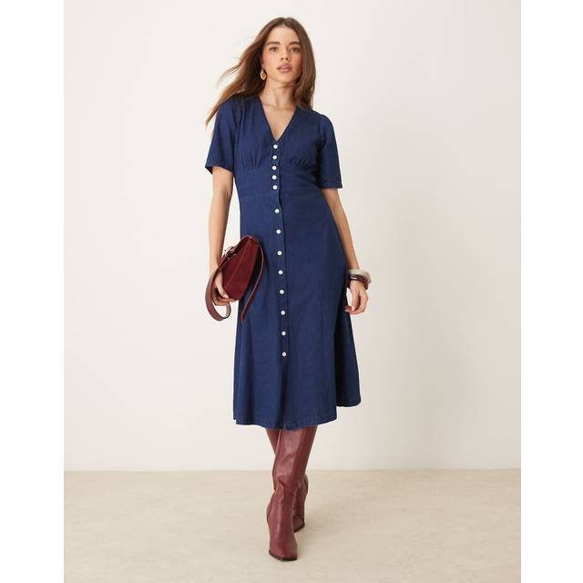 Nobody's Child Alexa Denim Midi Dress, Dark Blue