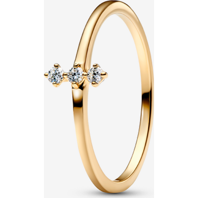 Pandora Era Lab-Grown Diamond Trio Ring - 14k gold / Lab-grown diamond - Sz. 58 - Clear