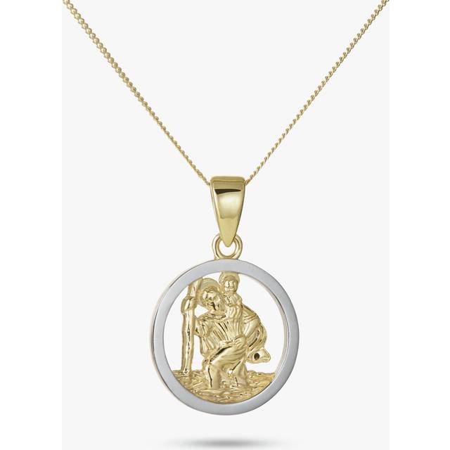 Revere Two Tone St. Christopher Pendant Necklace