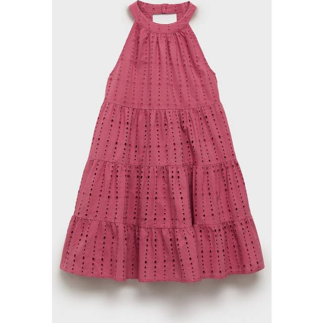 Frills embroidered dress strawberry - Kids - 7 - MANGO KIDS - Strawberry