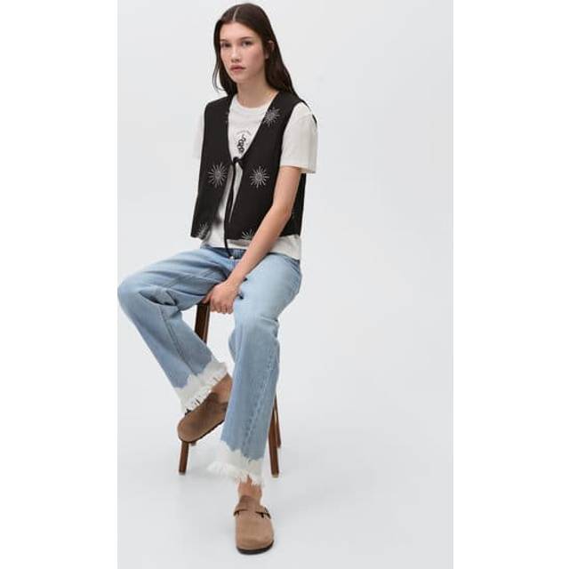 Cotton t-shirt with printed drawing off white - Teenage girl - S - MANGO TEEN - Off White