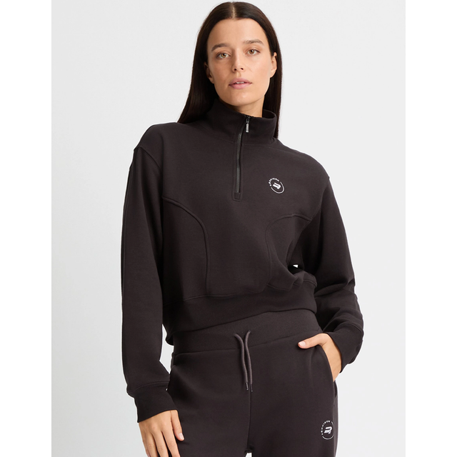 Röhnisch W Soft Sweat Half Zip Sweatshirts Obsidian Black - Small
