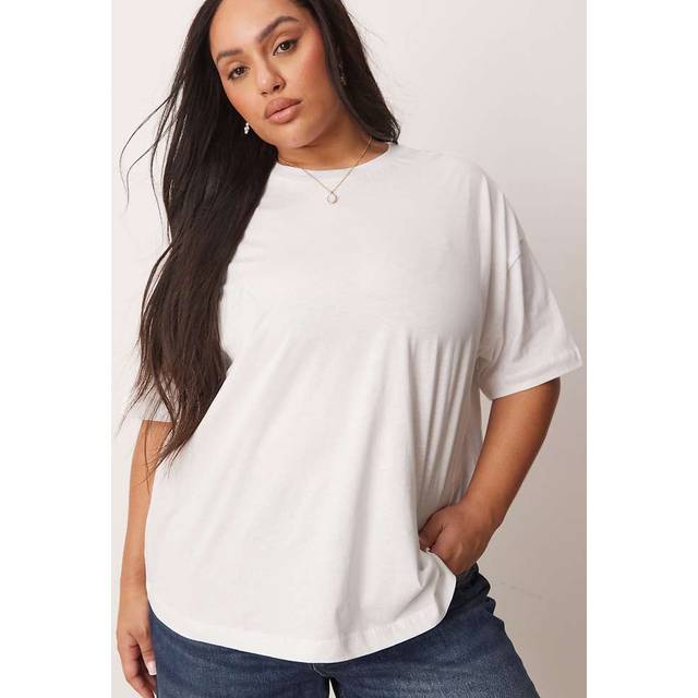 New Look Women's Plus Size White Boxy Short Sleeve T-Shirt Curves - UK 28