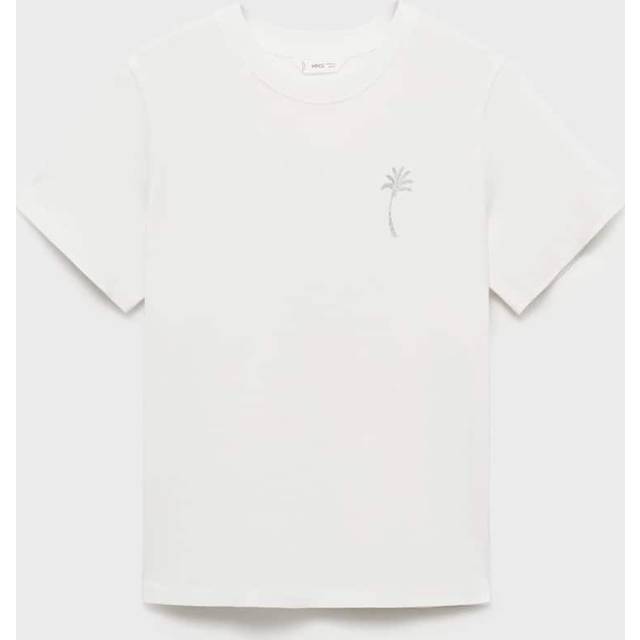 T-shirt with print drawing off white - Teenage girl - XXS - MANGO TEEN - Off White