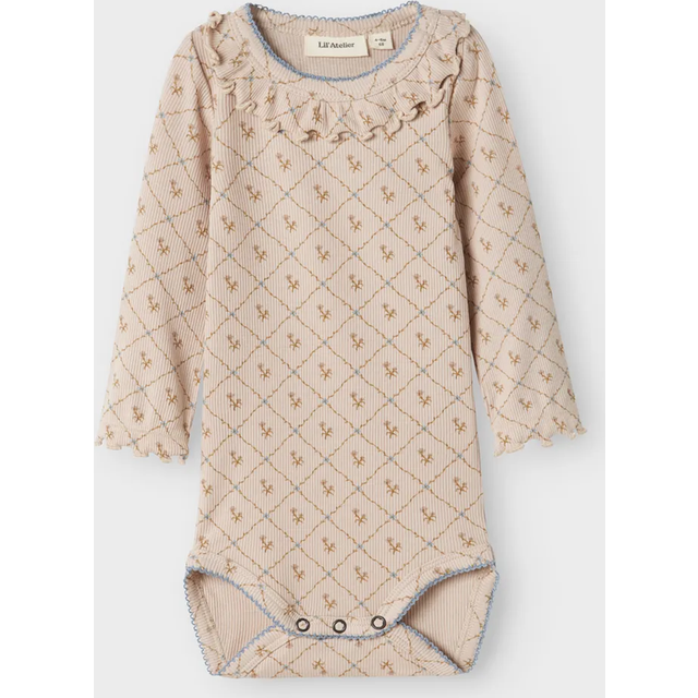 Lil' Atelier Nbfgago KUG LS Slim Body LIL Str 68 - Gray Morn Langærmede Bodies hos Magasin