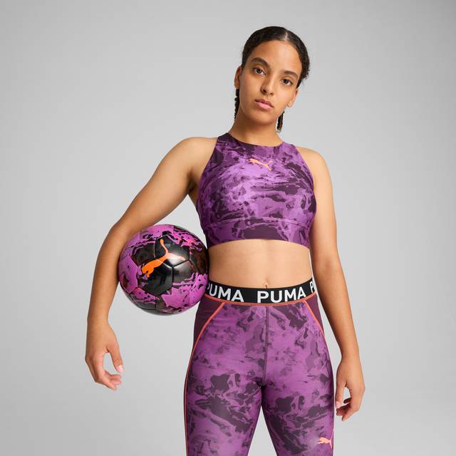 Women's Puma Individual BLAZE Eversculpt Football Bra, Purple, Size XL, Clothing