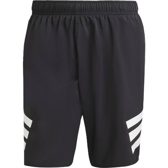 Adidas Mens 3-Stripes 8-Inch Swim Shorts Size: Large, Colour: Black