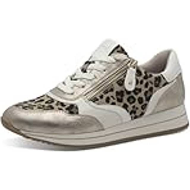Jana dam platt med dragkedja, veganska sneakers, leopard, 40 EU, leopard, 40 EU