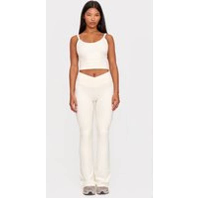 Bone Sculpt Wrap Waist Yoga Pants, Bone - L