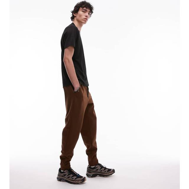 Mango Umbria Drawstring Cuffed Joggers, Brown