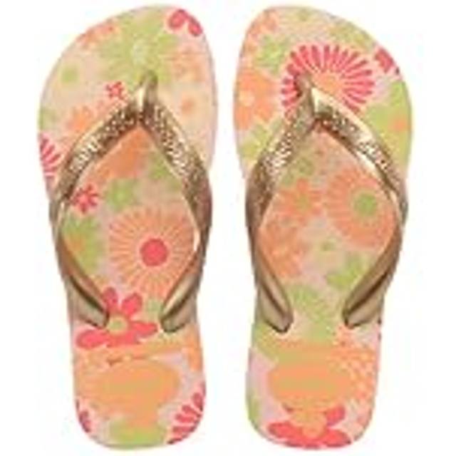 Kids Flores Flip Flops - Rose Gold - 33/34 (1 to 2)