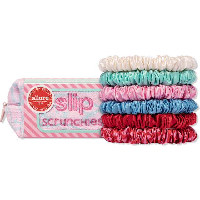 slip Skinny Scrunchies Set Of 6 & Pouch in High Tide - Beauty: NA. Size all. (all)