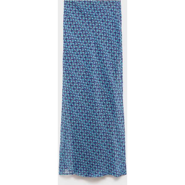 Printed midi skirt turquoise - Teenage girl - XS - MANGO TEEN - Turquoise