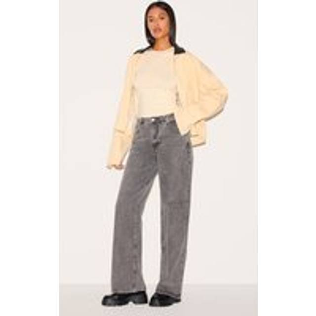 Tall Washed Grey Low Rise Straight Leg Jeans, Washed Grey - 12