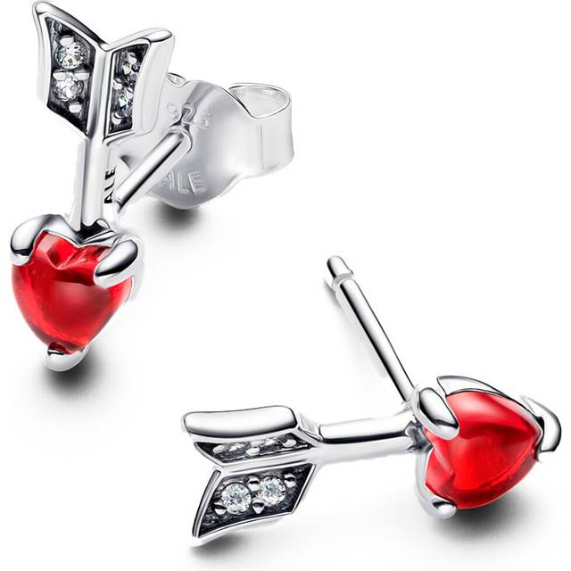 Pandora Earrings Murano Glass Heart and Arrow Earrings 293668C01