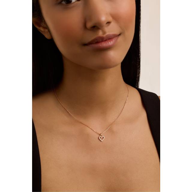 Ted Baker Amore Rose Gold Tone Crystal Open Heart Necklace TBJ3832-24-02