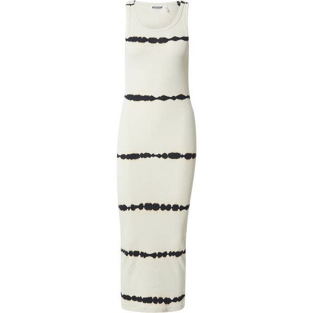 WEEKDAY Close Fitted Rib Dress Tie Dye |Vit |XS