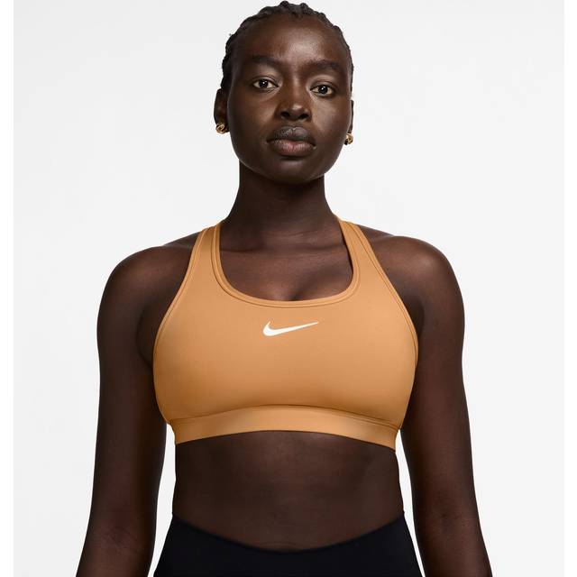 Nike Swoosh Medium-Support Women's Padded Sports Bra - Orange - Polyester/Elastane - XL