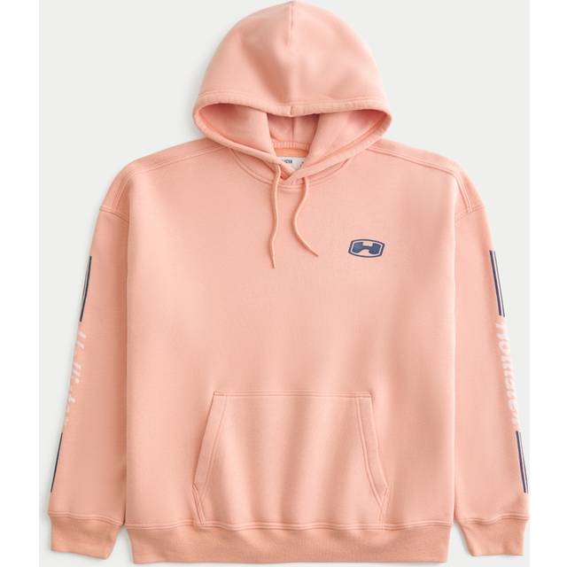Hollister – Korallfärgad sweatshirt i oversize med logga i 90-talsstil-Orange