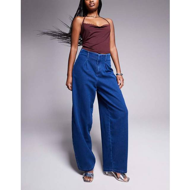 River Island Womens Blue Balloon Wide Leg Jeans