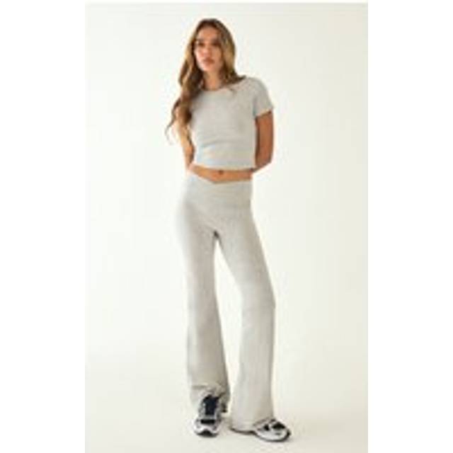 Ash Grey Sculpt Wrap Waist Yoga Pants, Ash Grey - XS