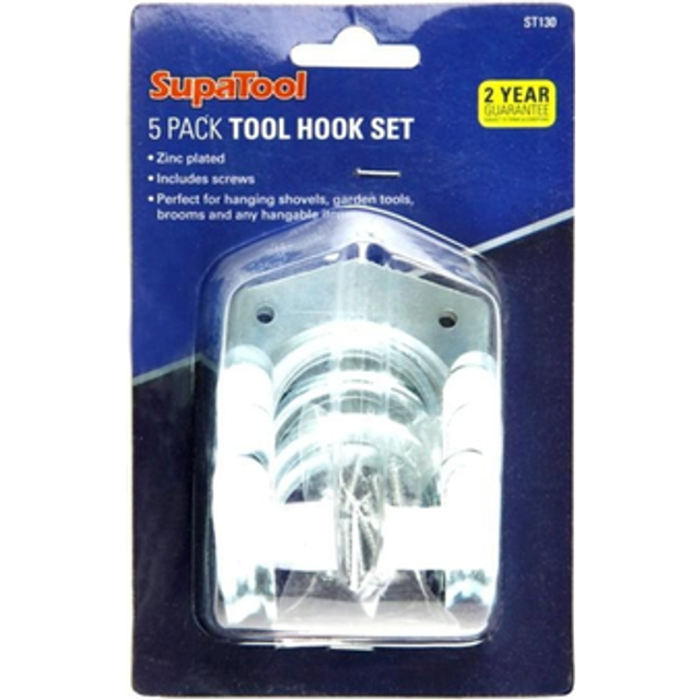 SupaTool Tool Hook Set (Pack Of 5) One Size silver
