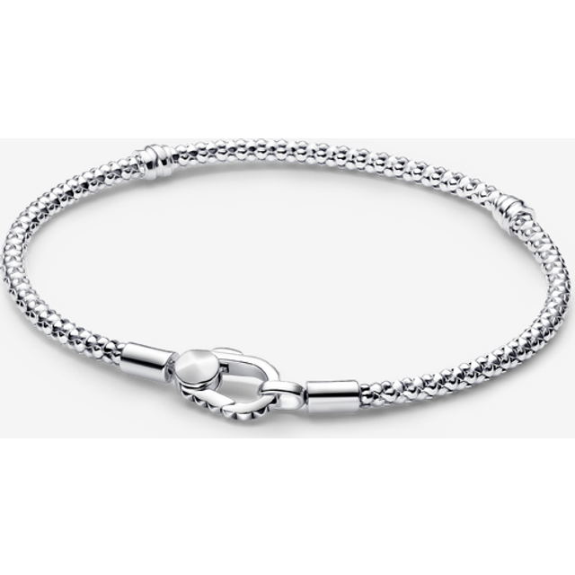 Pandora Studded Clasp & Chain Bracelet - Sterling silver - Sz. 16 cm - No color