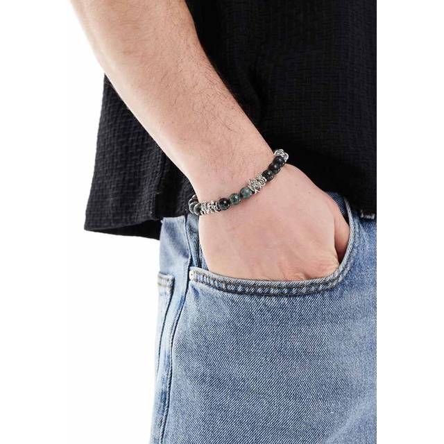 ASOS DESIGN – Silverfärgat pärlarmband för festivalen