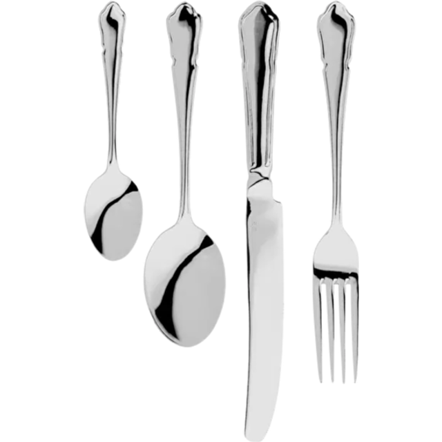 Judge 24 Piece Stainless Steel Cutlery Set, Dubarry Pattern. Table Setting for 6 - Silver (24)