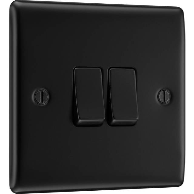 Double Light Switch - 2 Way - Matte Black