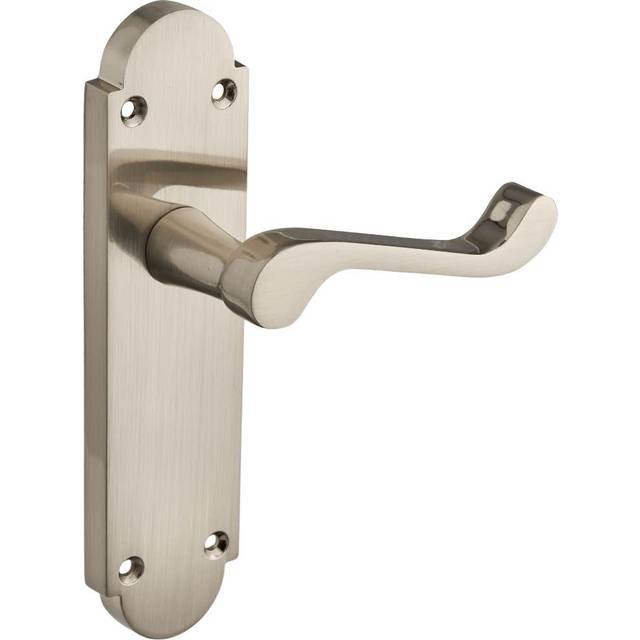 Brora Brushed Nickel Lever Latch Door Handle - 3 Pairs - Silver