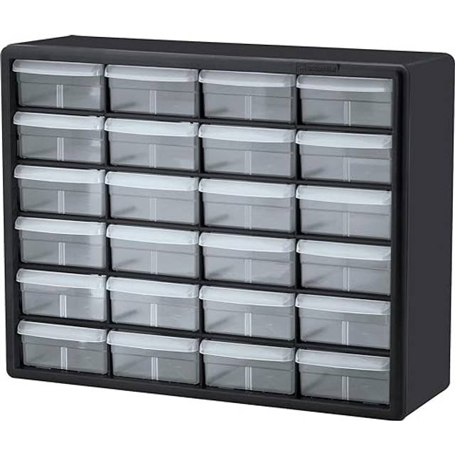 Akro-Mils 10124 Plastic Parts Storage Hardware and Craft Cabinet, Black (1-Pack), (20 W x 6 D x 16-Inch H)
