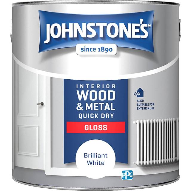 Johnstone's - Interior Quick Dry Gloss Brilliant White 2.5ltr - Brilliant White
