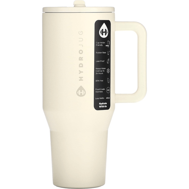 HydroJug, Traveler Tumbler, Cream, 40 oz