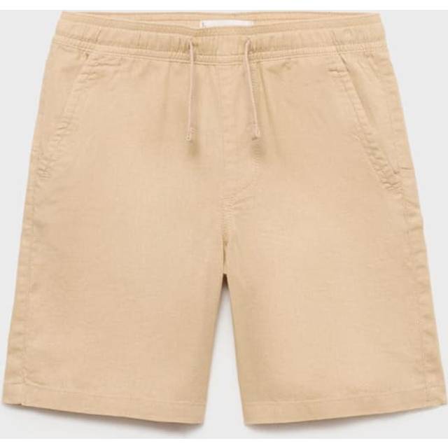 Elastic waist linen Bermuda shorts sand - Kids - 13-14 years - MANGO KIDS - Sand