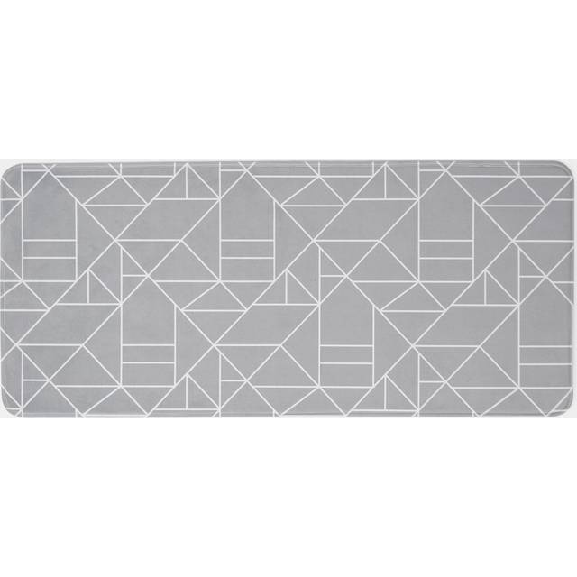 OHS Washable Mason Geo Printed Runner - Silver - Grey