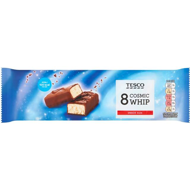 Tesco Cosmic Whip Chocolate Bars Multipack 8 X 22G