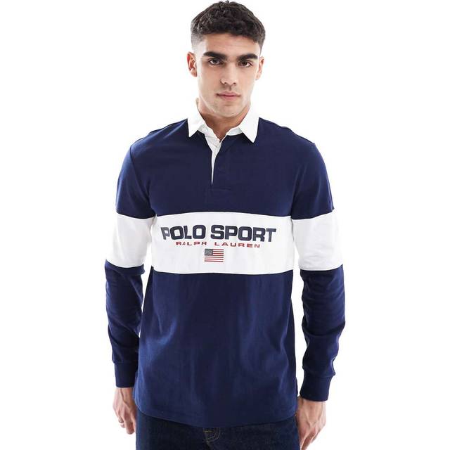 Polo Ralph Lauren for man. 710938458006 Classic fit navy polo shirt (M), Casual, Cotton, Long sleeve