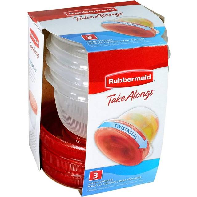 Rubbermaid TakeAlongs Twist & Seal  Twist Top Food Storage Containers  2 Cup  3 Pack