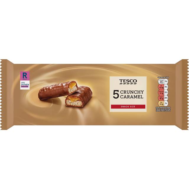 Tesco Crunchy Caramel Chocolate Bars Multipack 5 X 42G