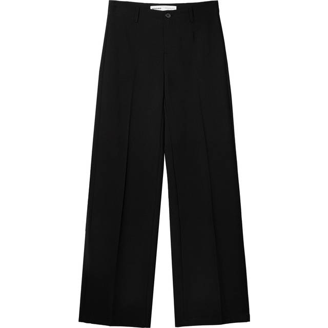 Bershka Wide-Leg Tailoring Trousers Women 04 Black