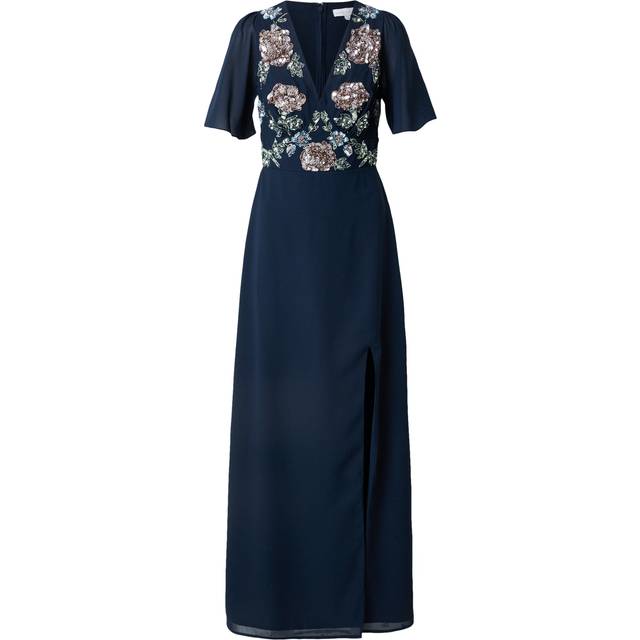 Maya Deluxe Floral Embellished Maxi Dress, Navy/Multi