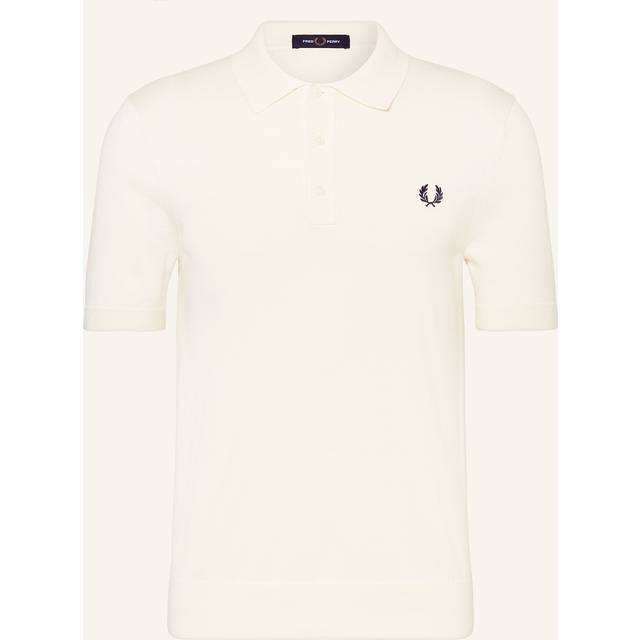 Fred Perry Cotton Knit Polo Shirt, Ecru