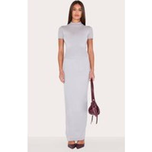Ash Grey Basic Knit Maxi Skirt, Ash Grey - XS