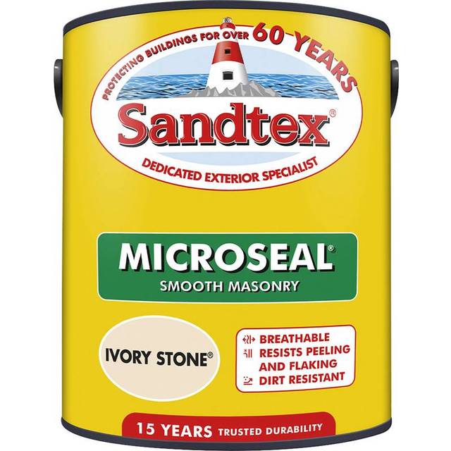 Sandtex Microseal Smooth Masonry Paint, Ivory Stone 5L